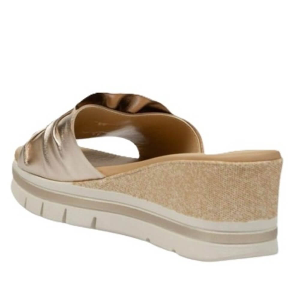 Repo Wedge Sandals 83145 Gold Leather