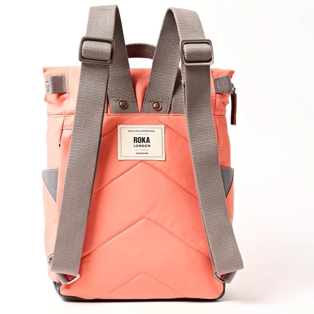Roka Coral backpack with grey straps on a white background