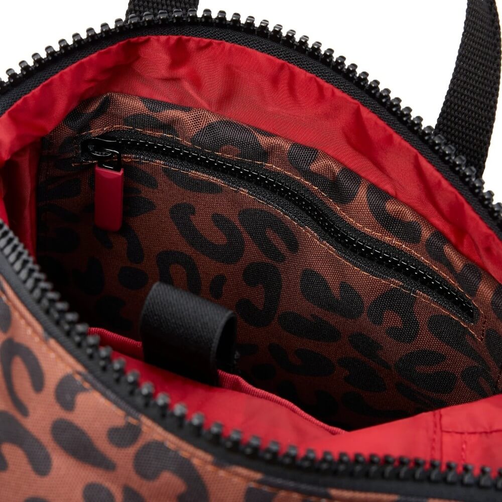 Roka Canfield B Medium Canvas Roll Top Backpack Scarlet Leopard