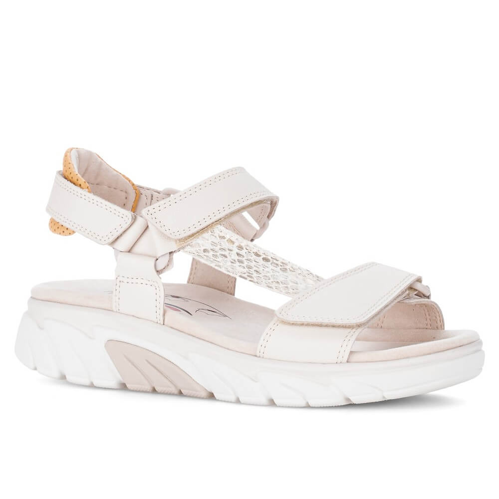 Rollingsoft cream walking sandal on a white background