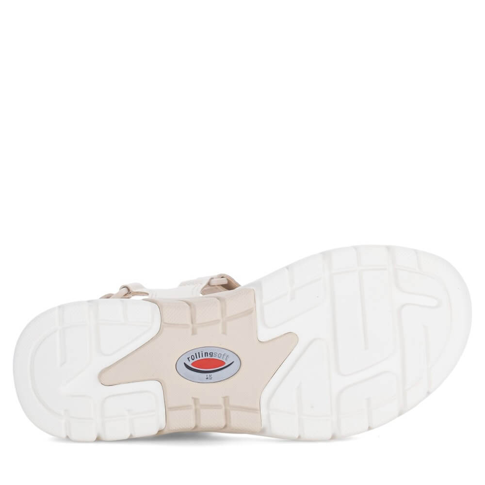 Rollingsoft Jumble 86.833 Leather Walking Sandal Cream Beige