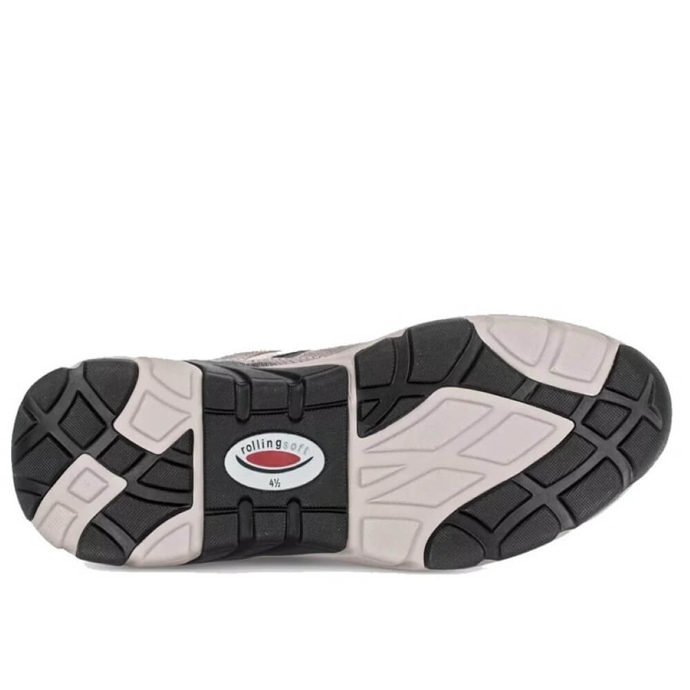 Rose gold and black sneaker on a white background