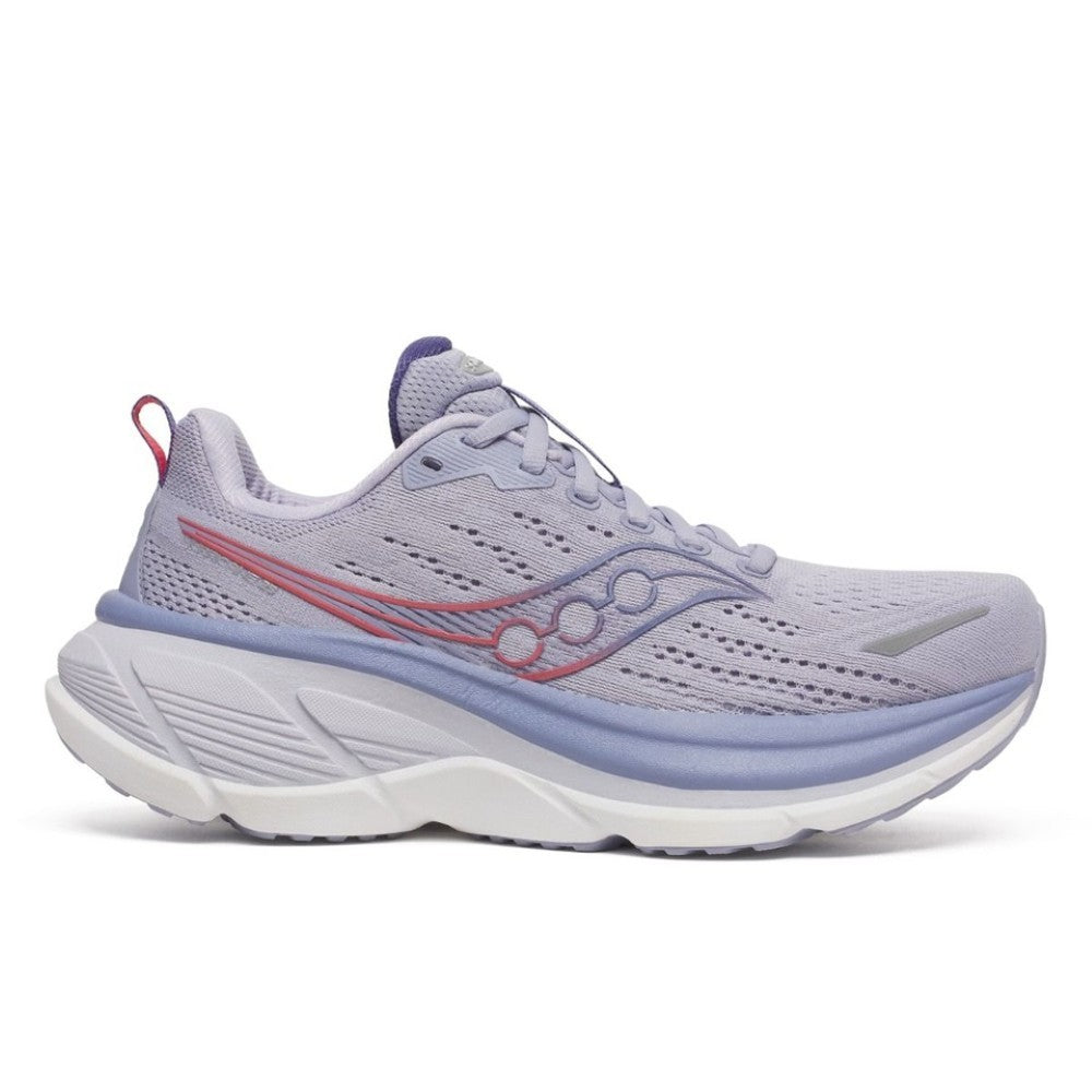 Saucony light purple walking/running shoes with a visible brand logo on a white background