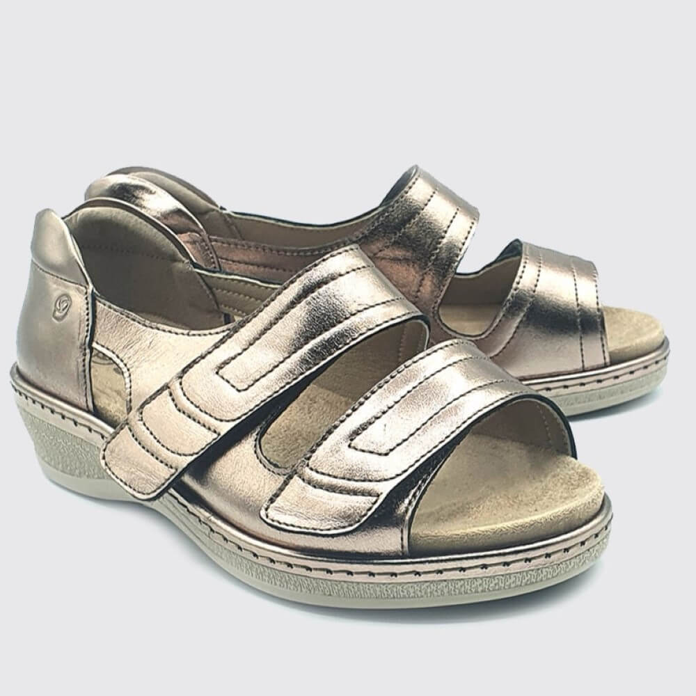 Suave Emily Velcro Sandal-BRONZE