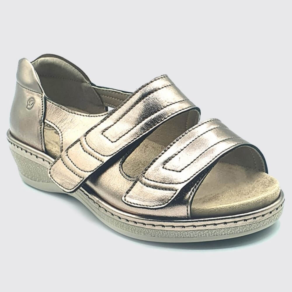 Suave Emily Velcro Sandal-BRONZE