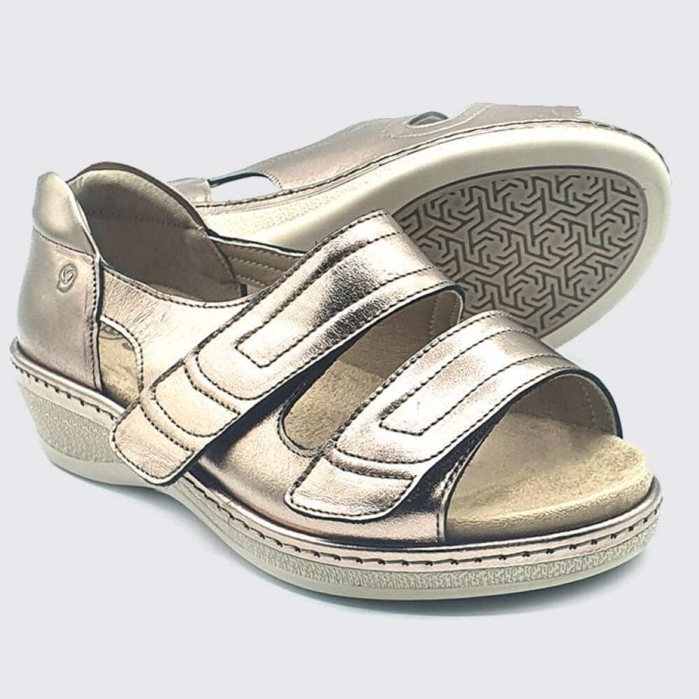 Suave Emily Velcro Sandal-BRONZE
