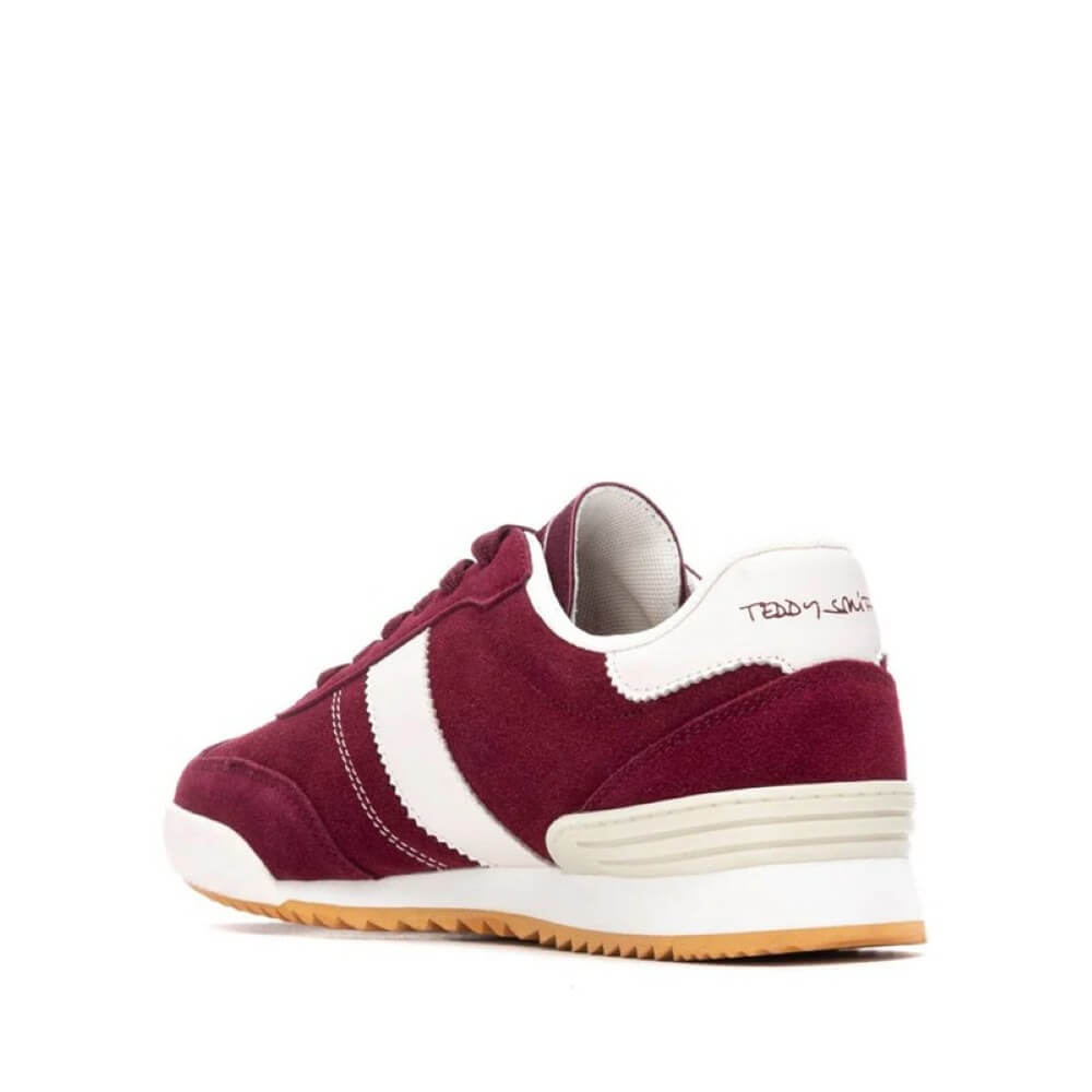 Maroon and white sneaker with 'Ted Baker' branding on a white background Teddy Smith 120319 Retro Trainers Burgundy