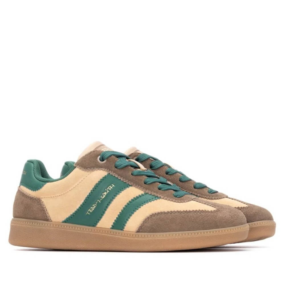 Beige and green sneaker with 'Teddy Smith' branding on a white background Teddy Smith Sneakers 120235 Beige