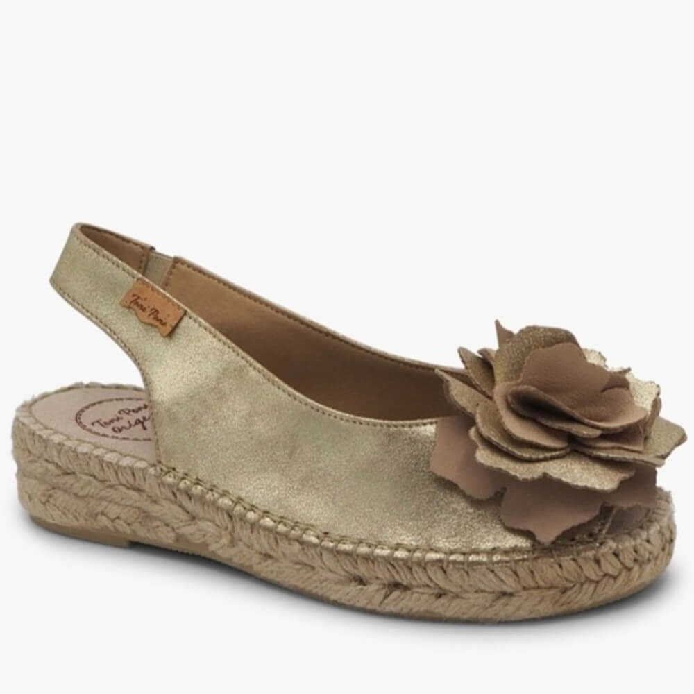 Toni Pons Erica Espadrilles Flower-CHAMPAGNE