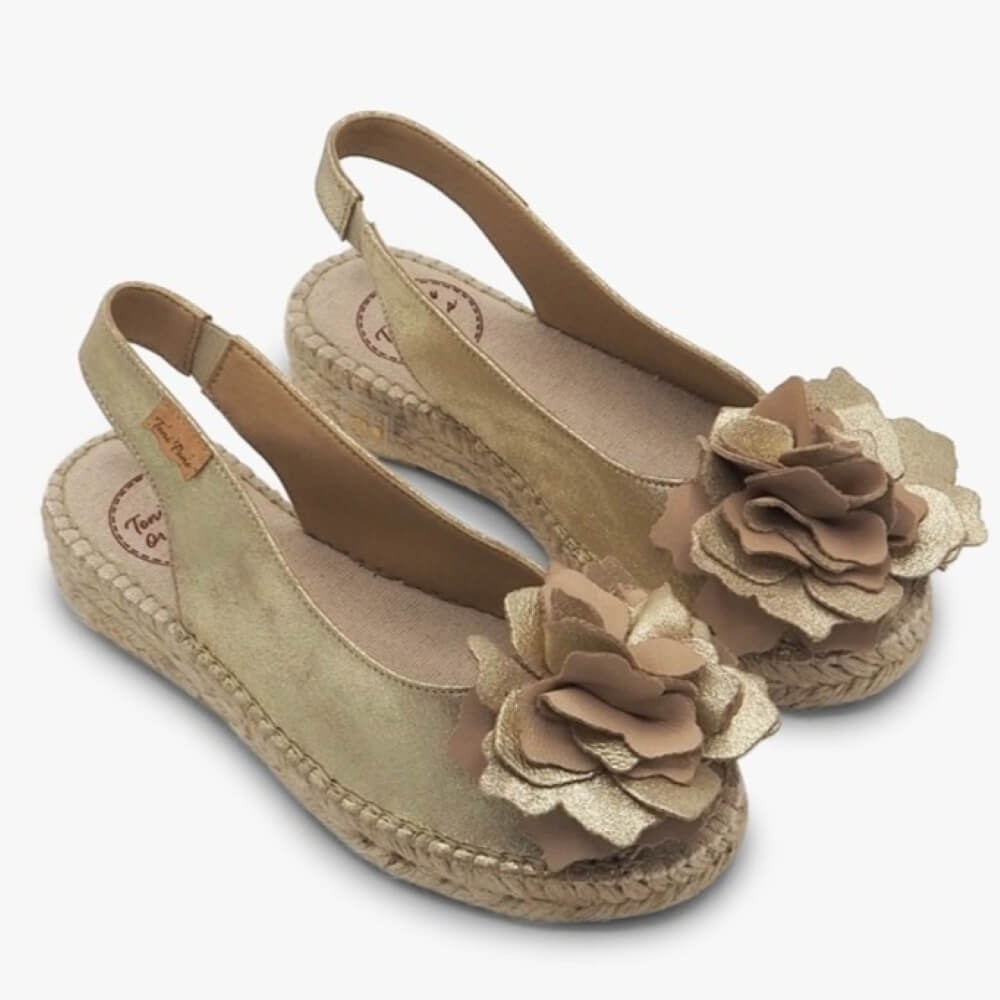 Toni Pons Erica Espadrilles Flower-CHAMPAGNE
