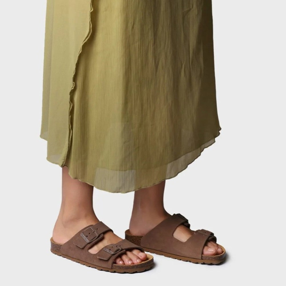Toni Pons GHANA Double Buckle Sandal Taupe Suede