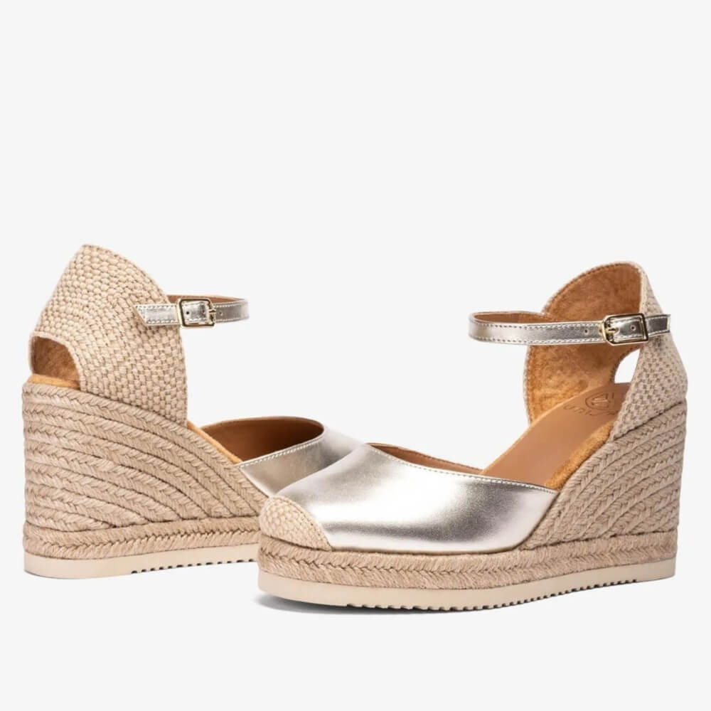 Unisa Castilla Espadrilles Platino Gold Leather