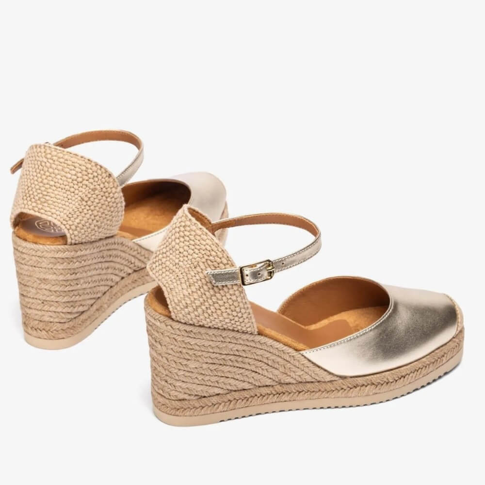 Unisa Castilla Espadrilles Platino Gold Leather