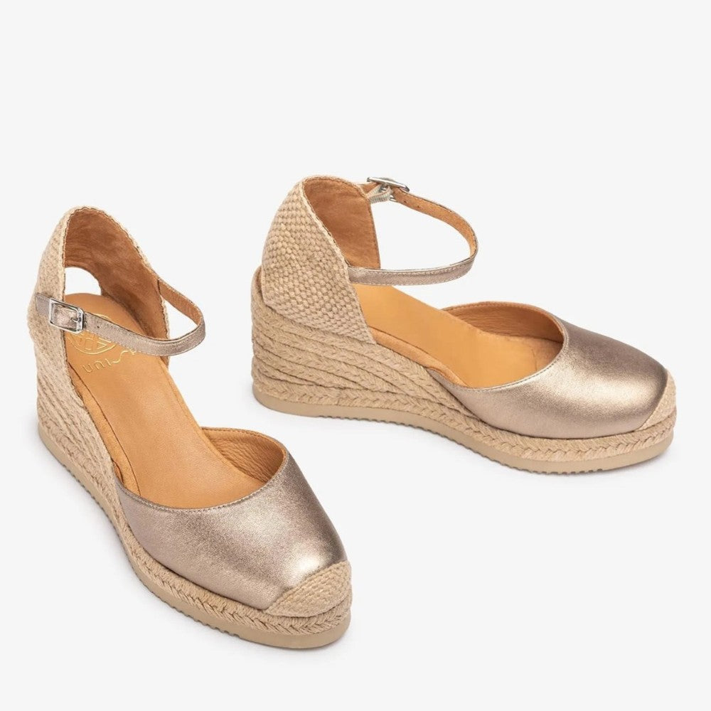 UNISA CACERES Espadrilles Mumm Gold Leather