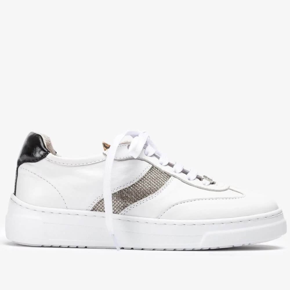 Unisa Futiel Leather Trainers White Leopard