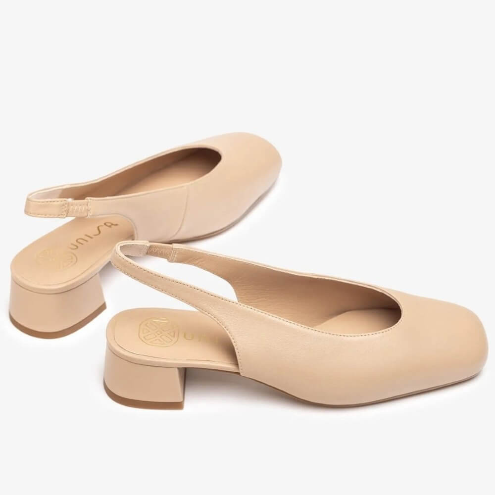 Unisa Justa Leather Slingback Nude