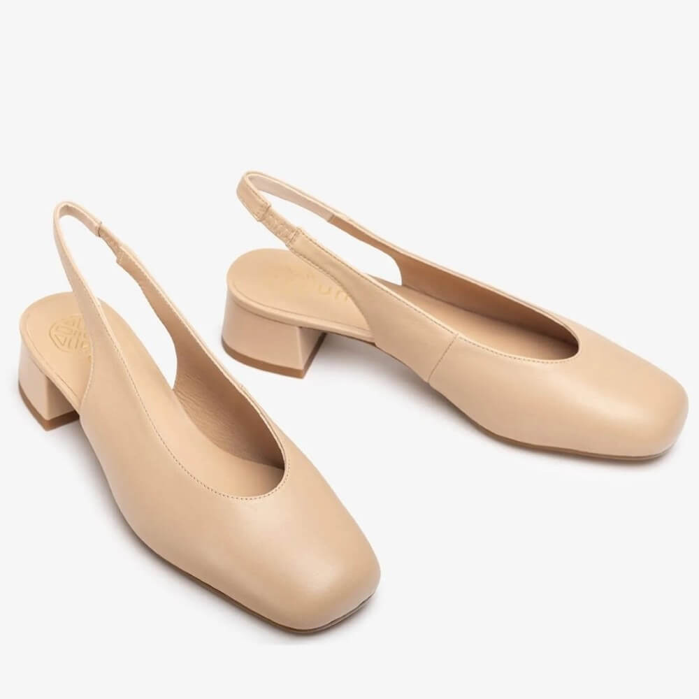 Unisa Justa Leather Slingback Nude