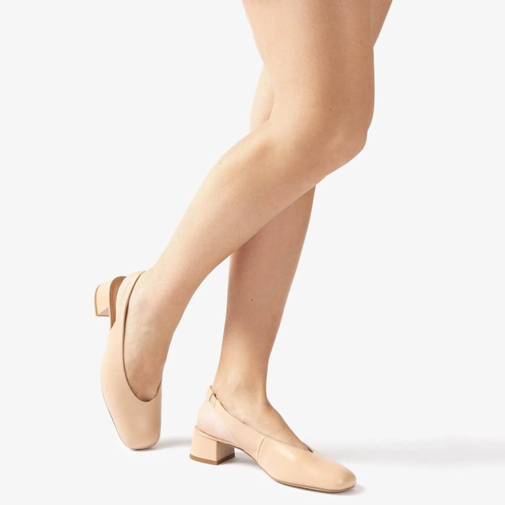 Unisa Justa Leather Slingback Nude