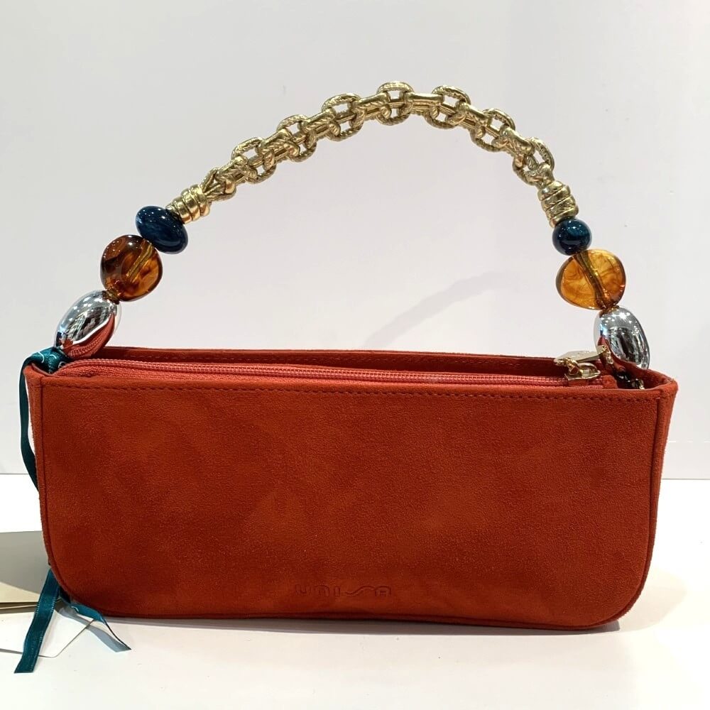 Unisa ZBowen Suede Handbag-RED