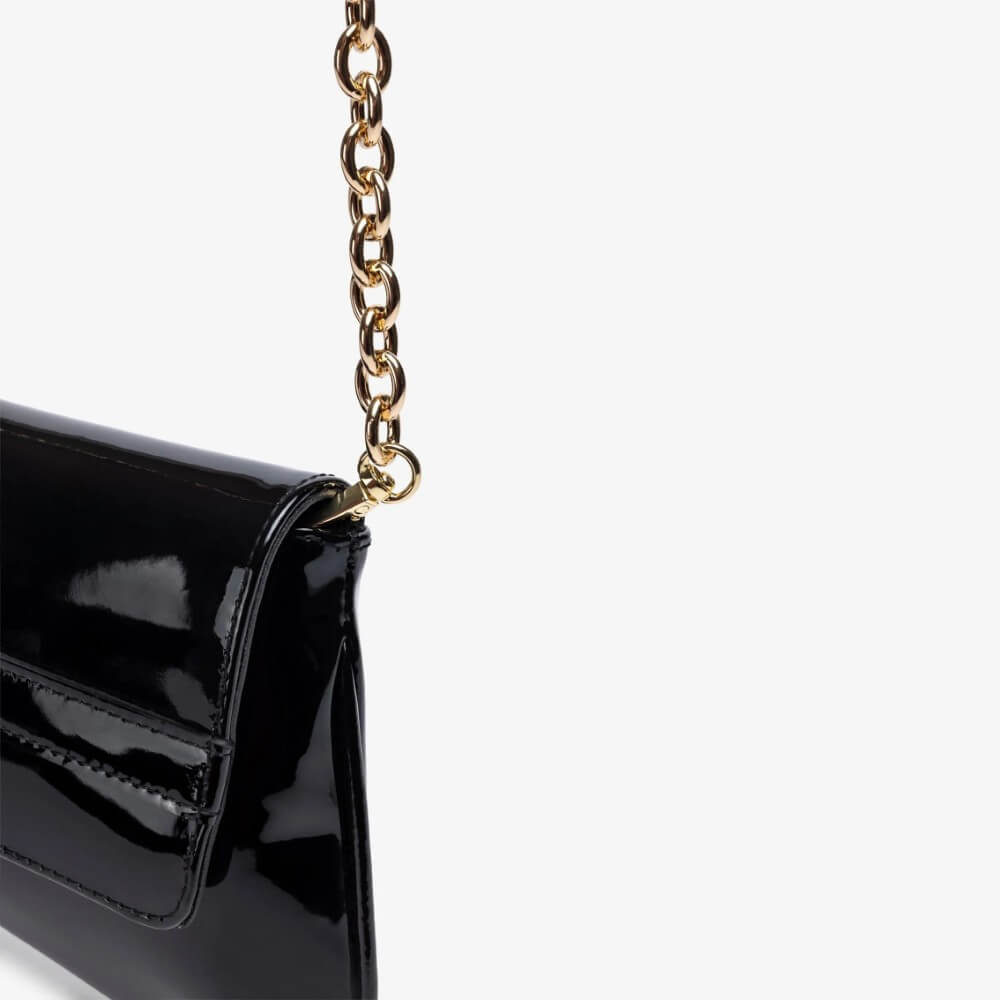 Unisa ZBlair Black Patent Shoulder Bag