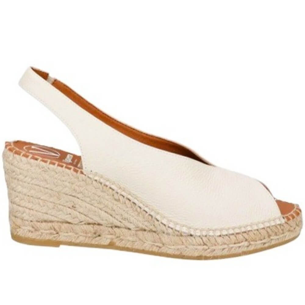 VIGUERA Leather Wedge Espadrilles 2127-BEIGE
