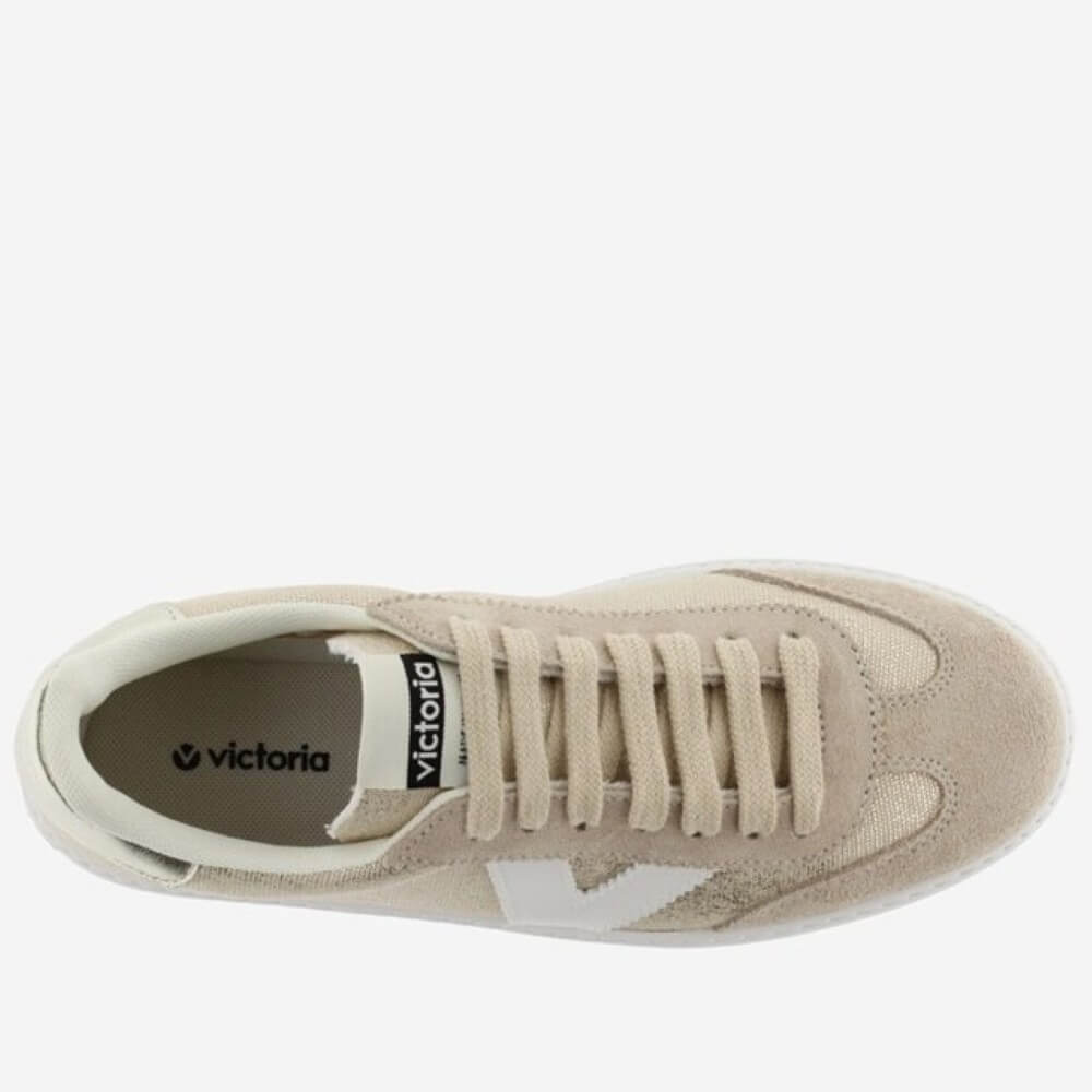 Victoria Barcelona Ciclista Metallic Canvas 1092181 Platform Trainers Platinum