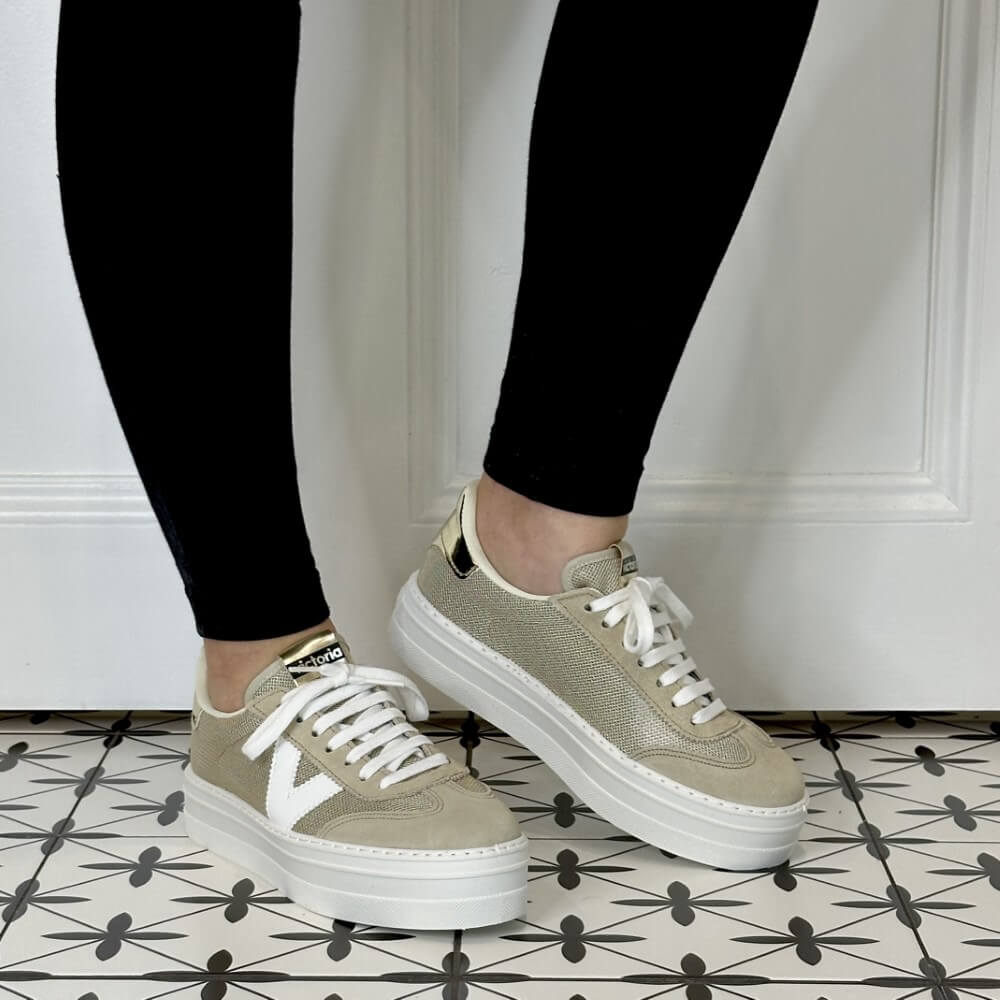 Victoria Barcelona Platform Sneaker 1092174-GOLD