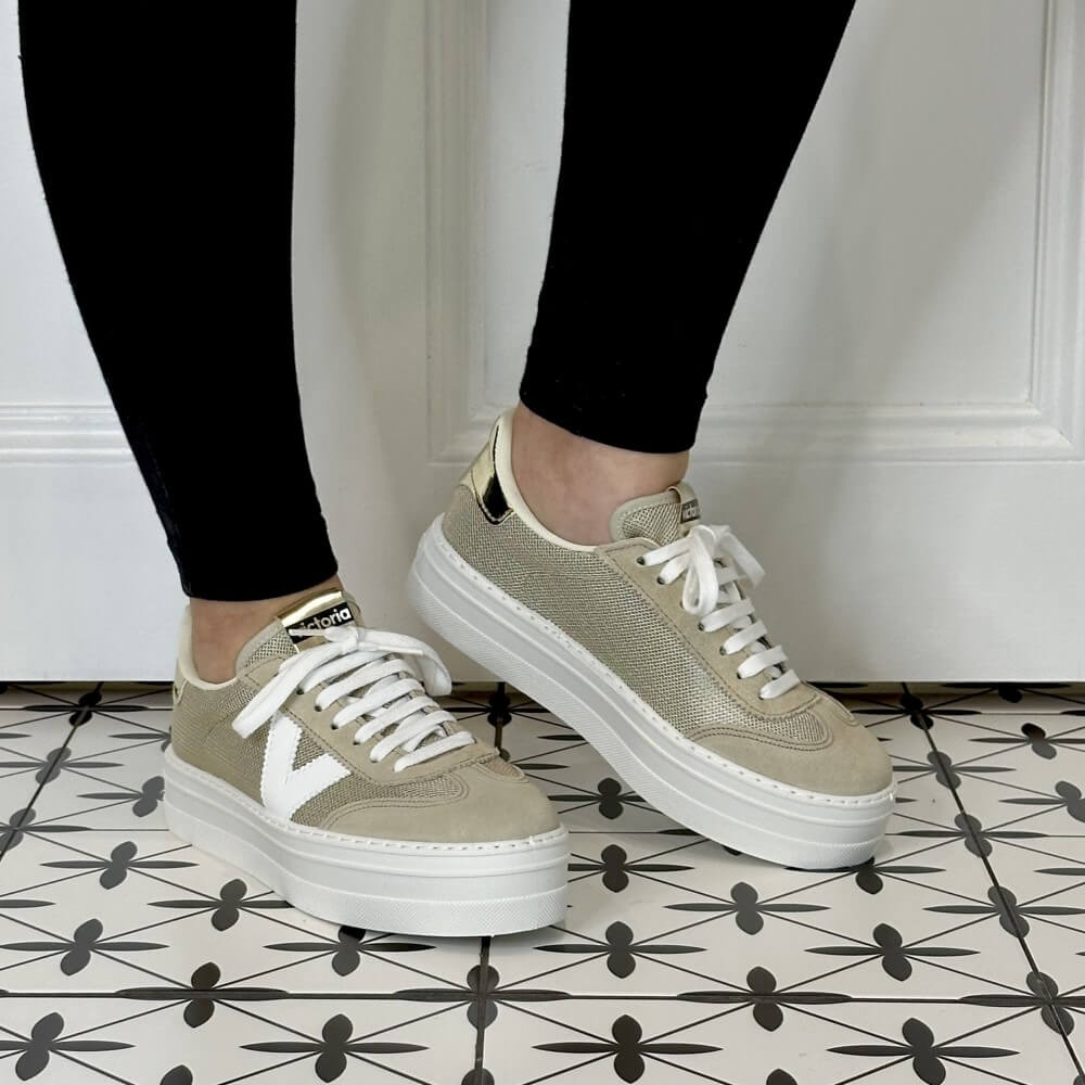 Victoria Barcelona Platform Sneaker 1092174-GOLD