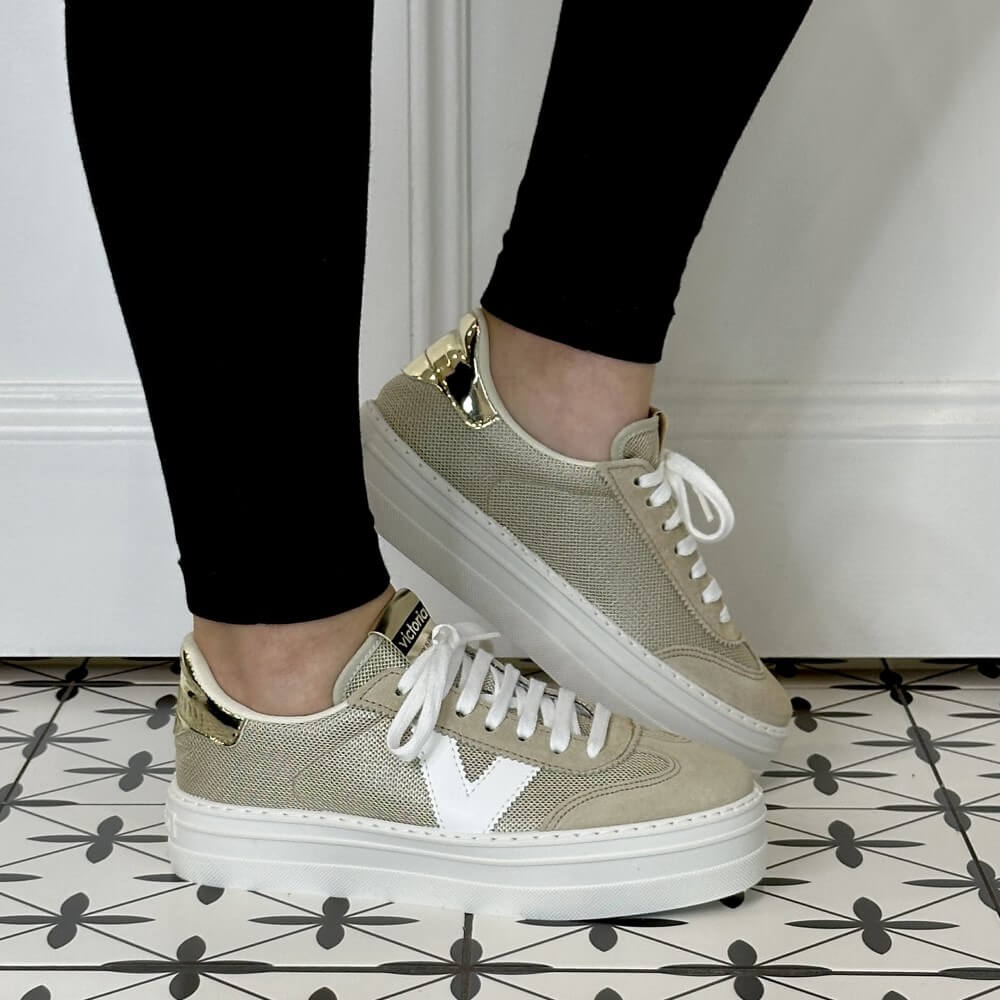 Victoria Barcelona Platform Sneaker 1092174-GOLD