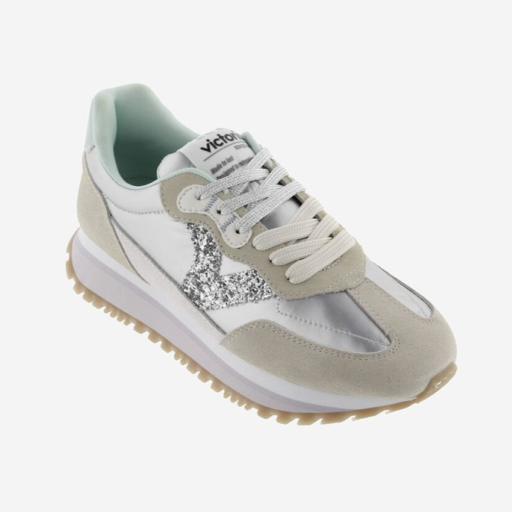 Victoria Silver trainer on a white background