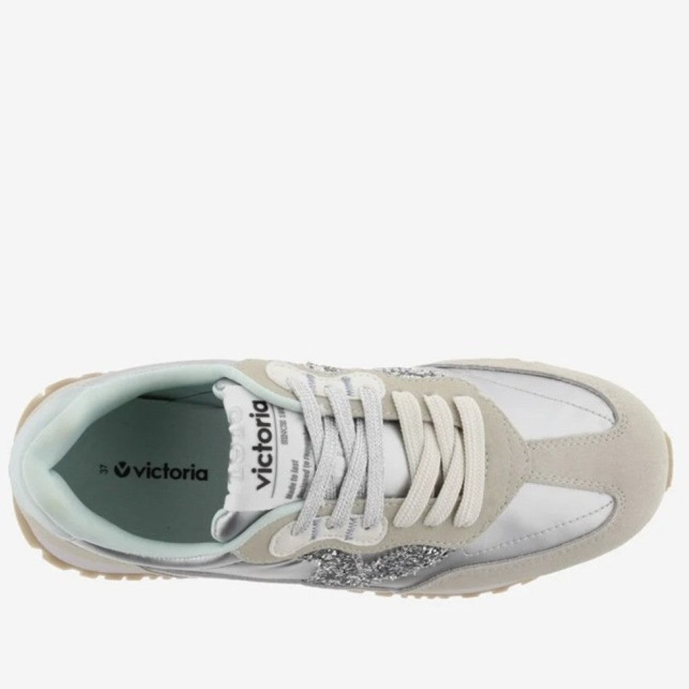 Victoria Silver trainer on a white background