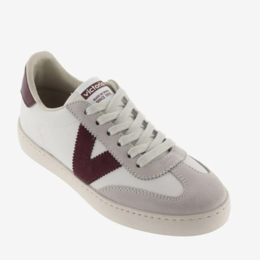 Sneaker with maroon and gray design on a white background Victoria Berlin 1126184-Bordeaux