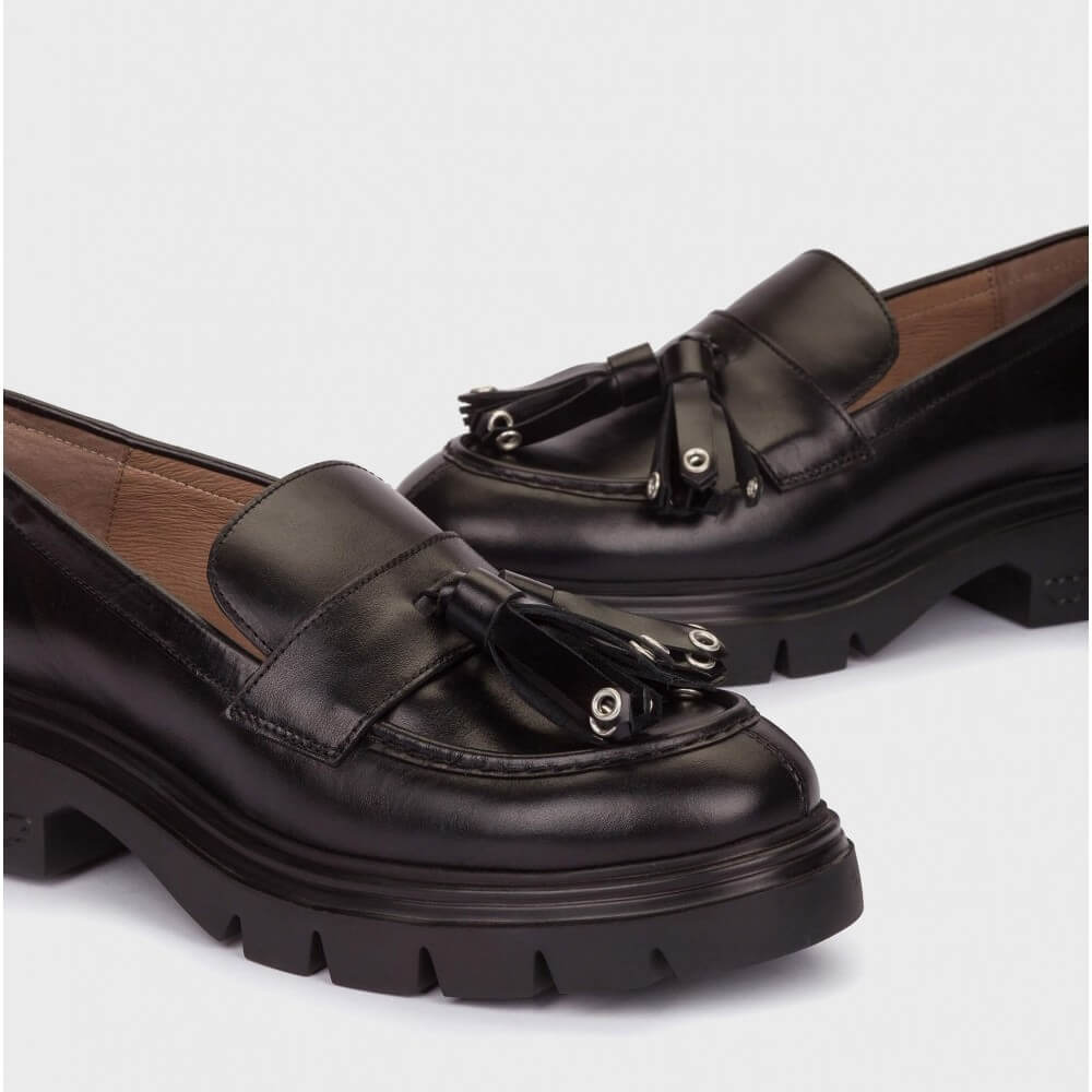 Wonders Bones 03 Leather Loafer A-4303-BLACK