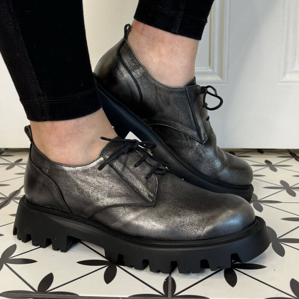 Wonders C-7503 Andrea Laced Shoe-PEWTER