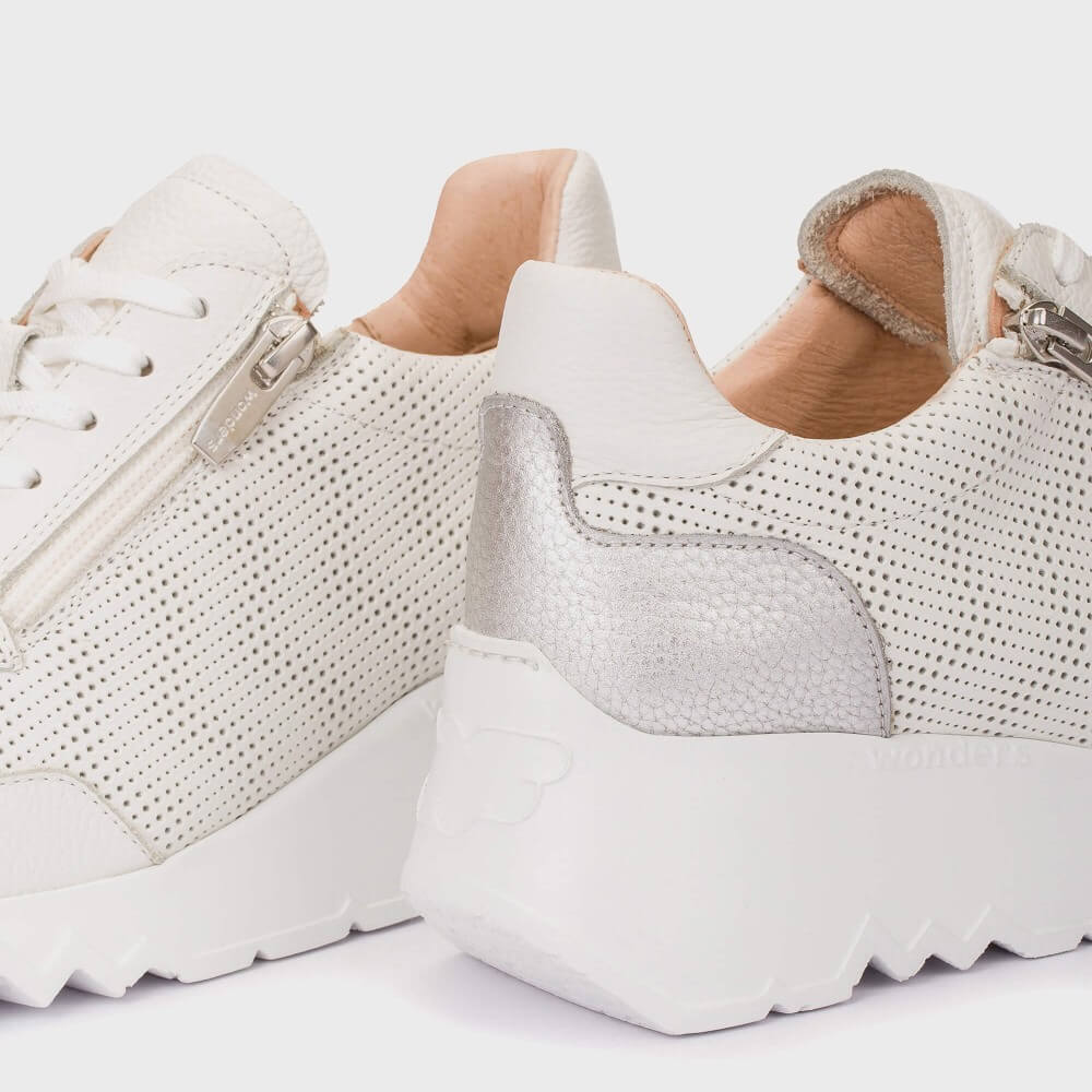 Wonders Kyoto 71 E-6771 Leather Trainers White
