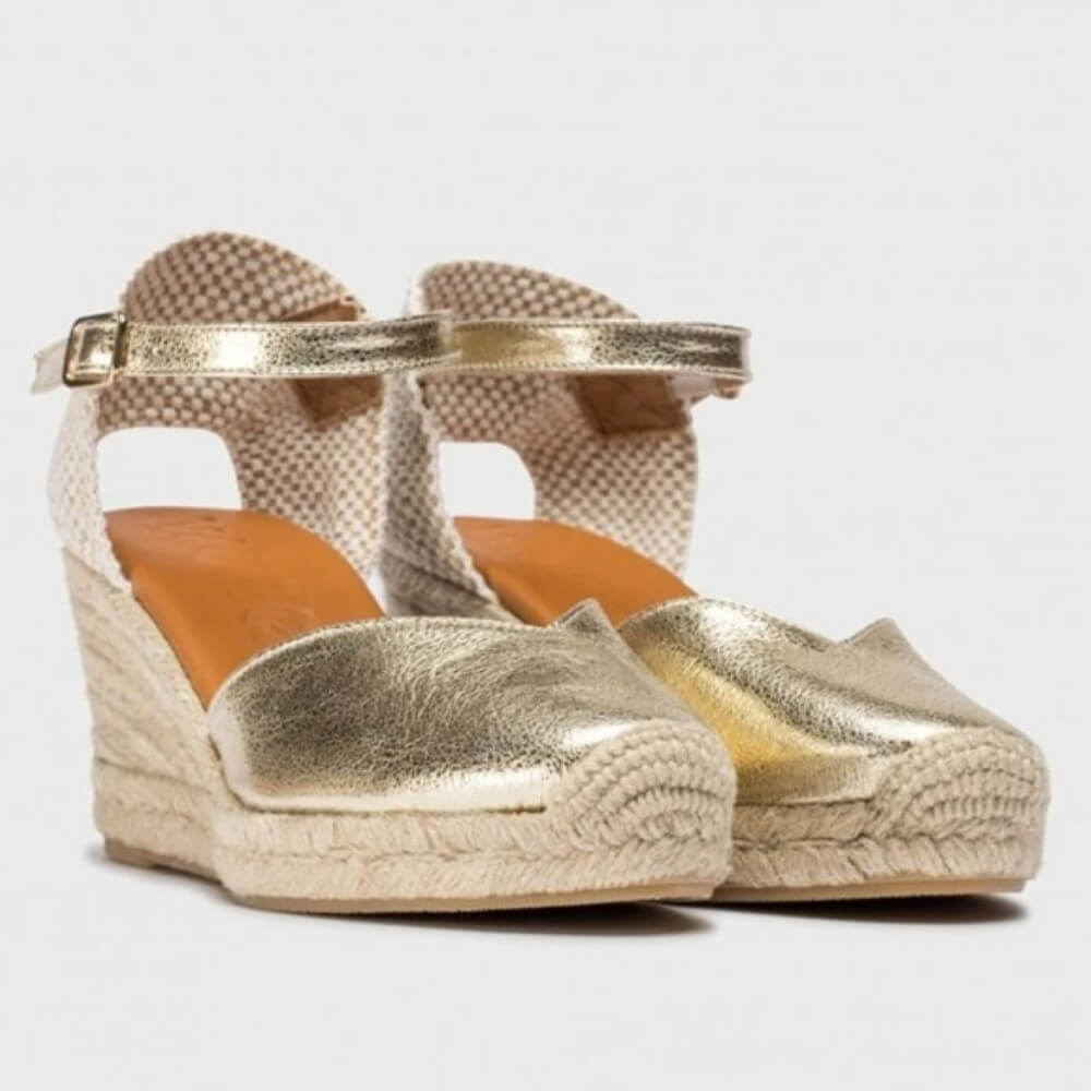 Wonders Sinai 85 Espadrille YD-SI685 Champagne Gold Leather