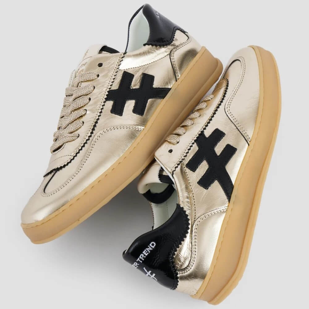 Another Trend Iconic Gold LeatherTrainers A032