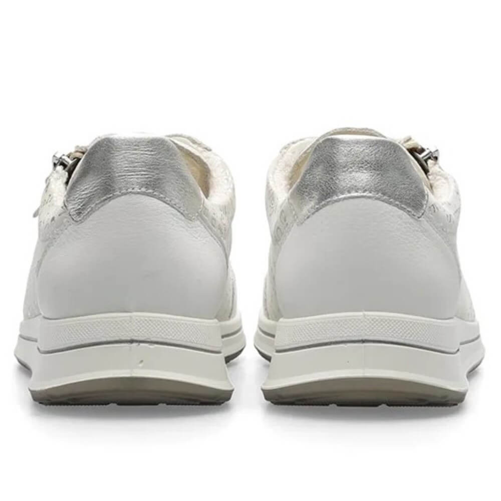 Ara Osaka 2.0 H Fit Leather Trainers 12-24801 NEBBIA WHITE SILVER