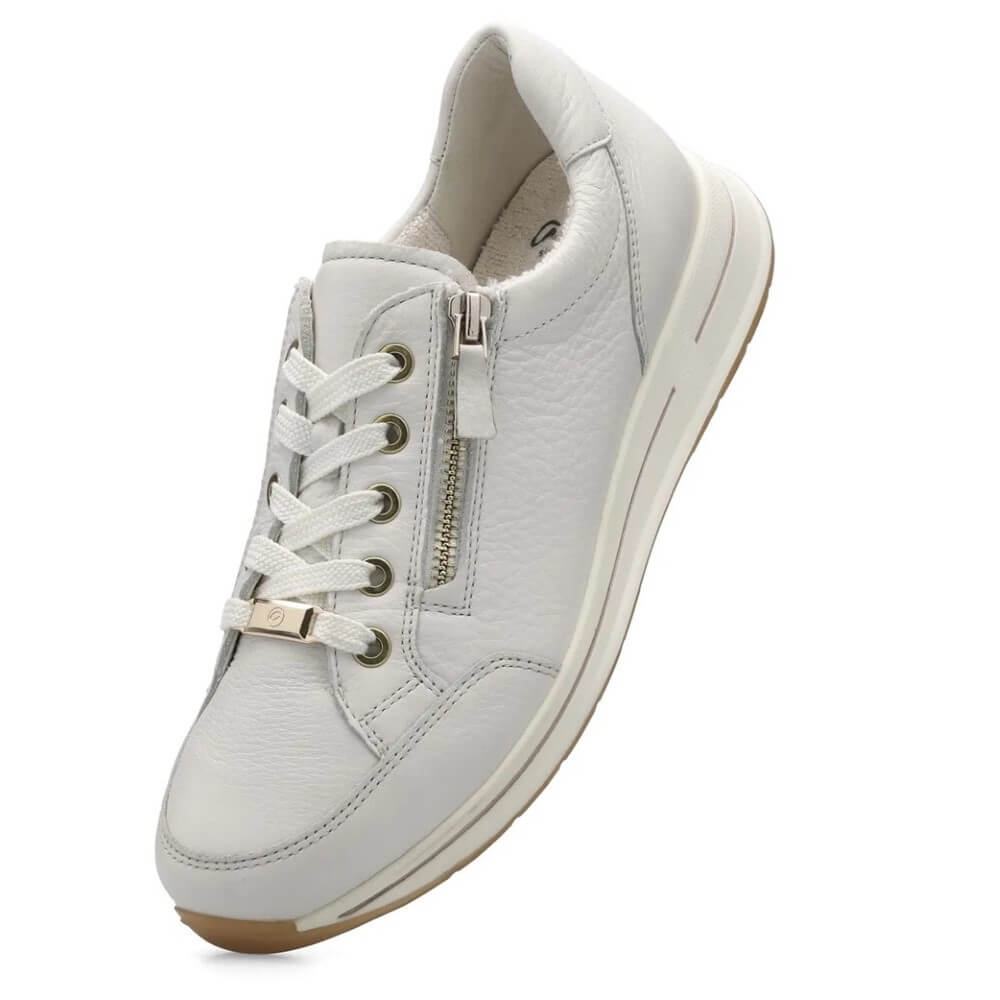 Ara Osaka 2.0 H Fit Leather Trainers 12-24801-CREAM