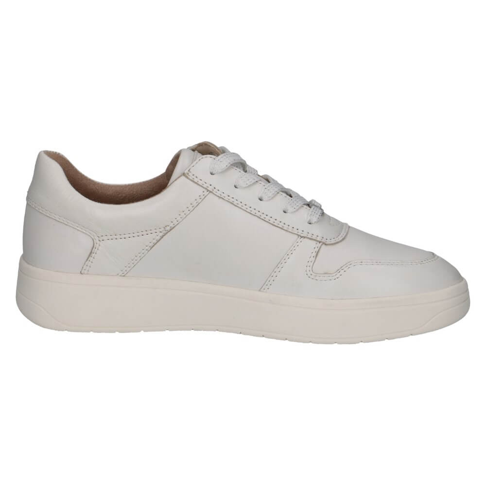 Caprice 9-23301 Leather Trainer-WHITE