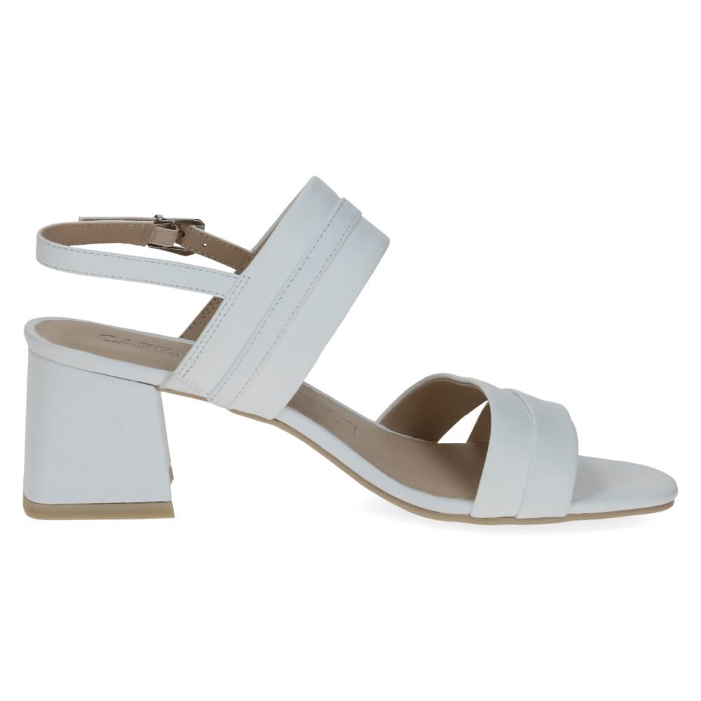 Caprice Block Heel Sandal 9-28301-WHITE