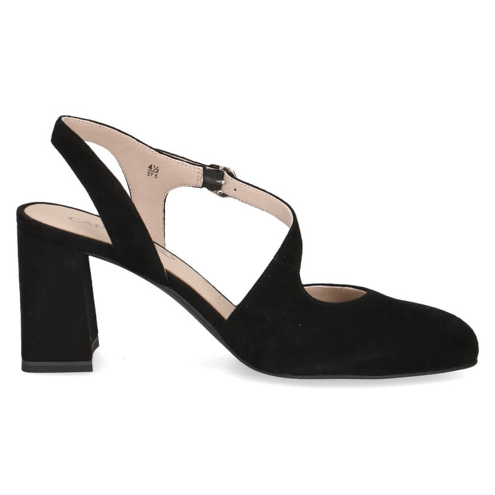 Caprice Sling Pumps 9-29600-BLACK SUEDE