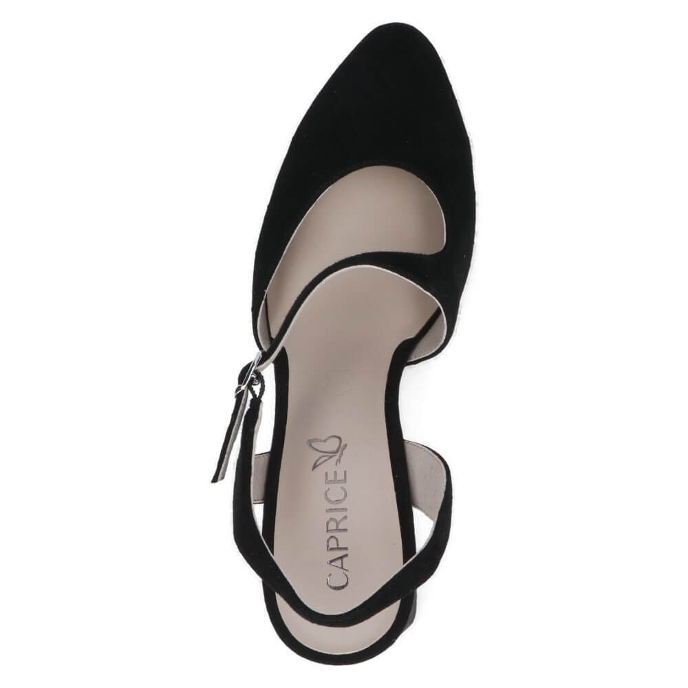 Caprice Sling Pumps 9-29600-BLACK SUEDE