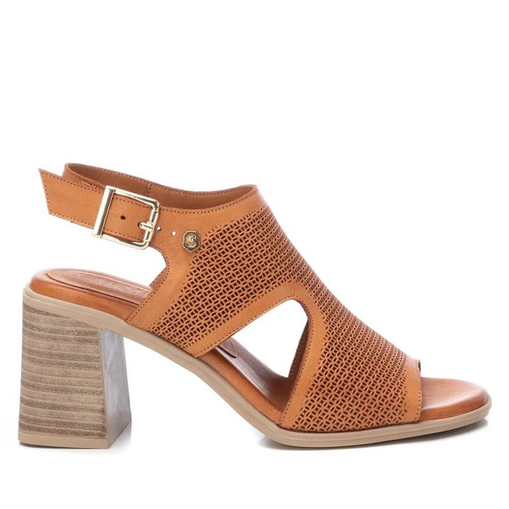 Carmela 161615 Block Heel Sandal-CAMEL
