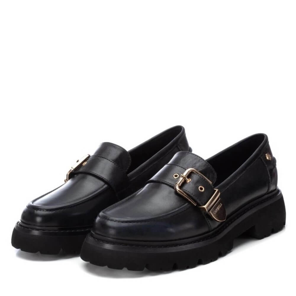 Carmela 161907 Leather Loafer-BLACK
