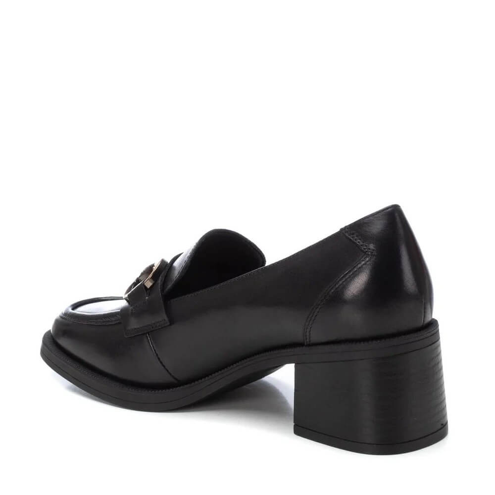 Carmela 16200102 Block Heel Loafer-BLACK
