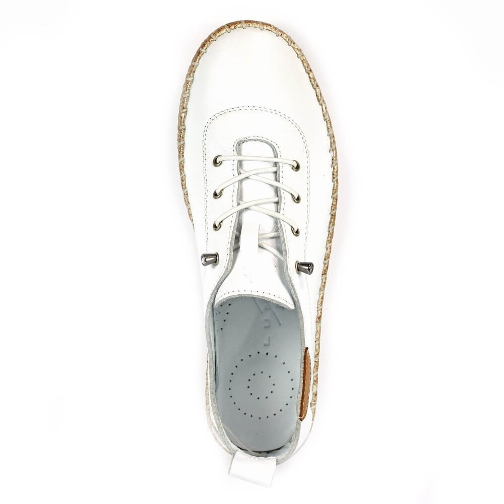 Lunar Evie Leather Plimsole White