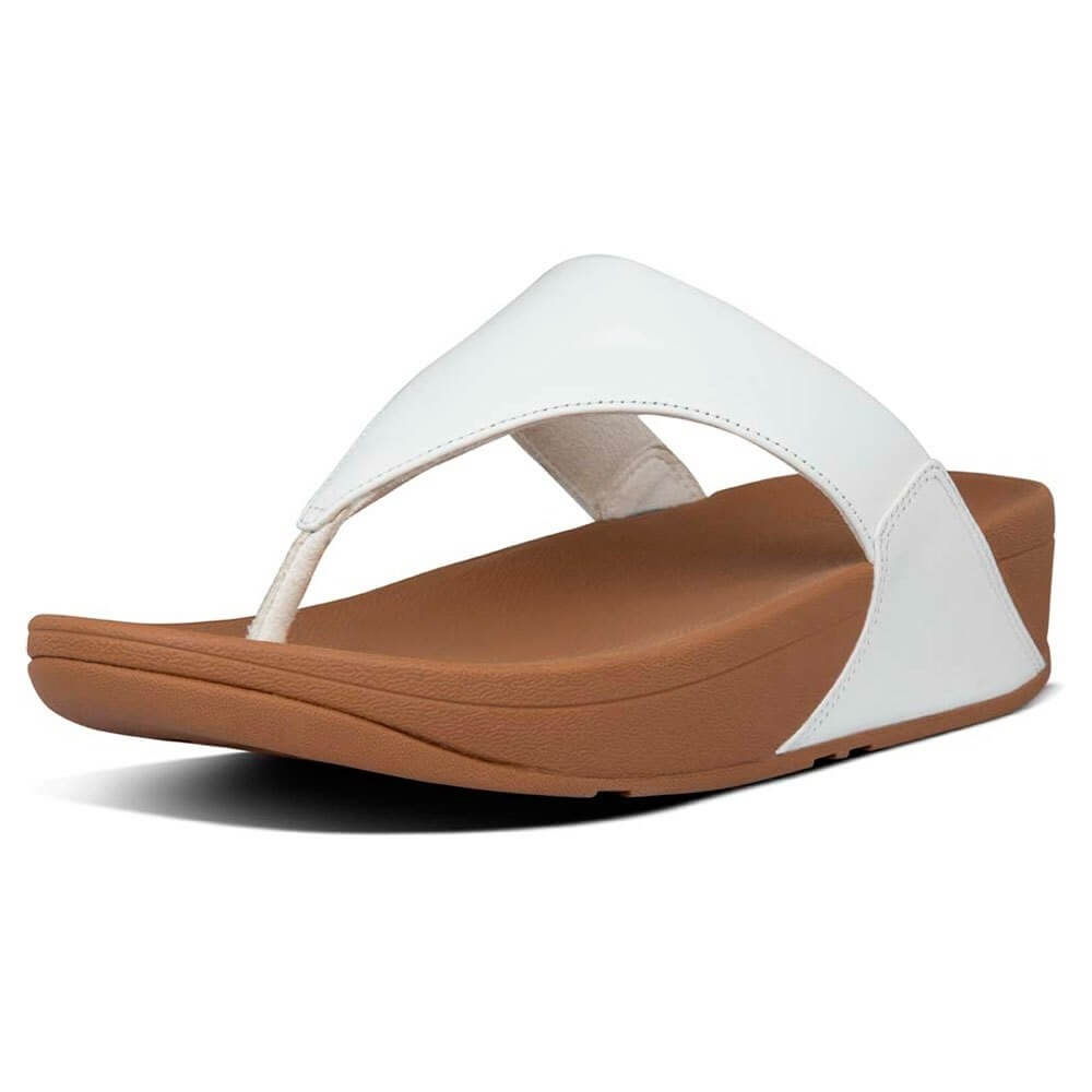 FITFLOP LULU Leather Toepost-WHITE