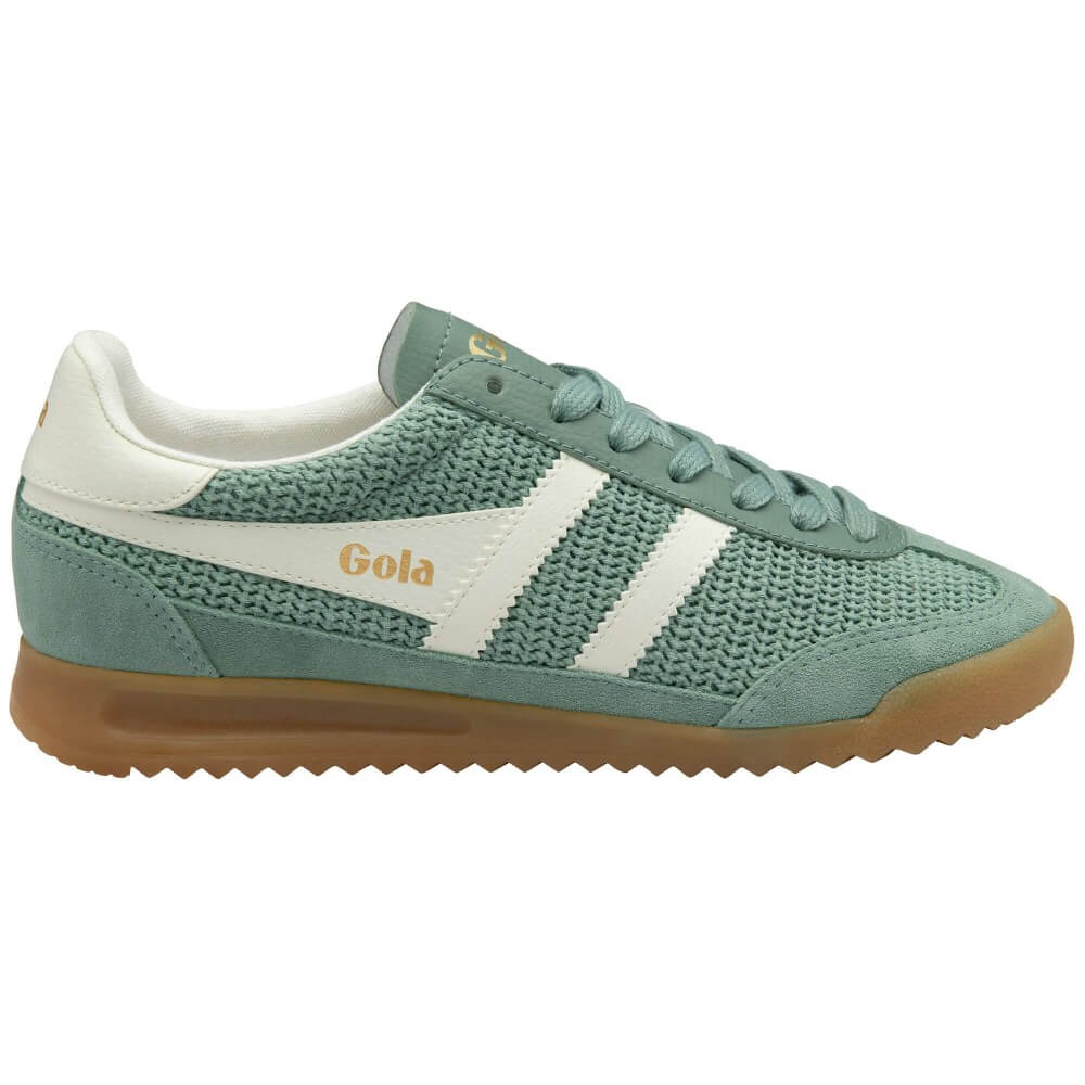 Gola Tornado Zephyr Green sneaker with white sole on a white background
