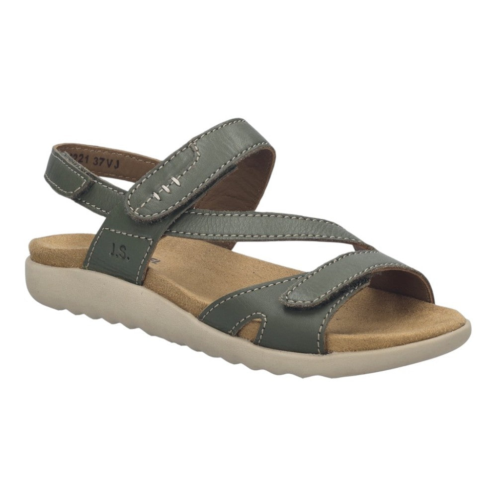 Josef Seibel Khaki Green Velcro Sandal